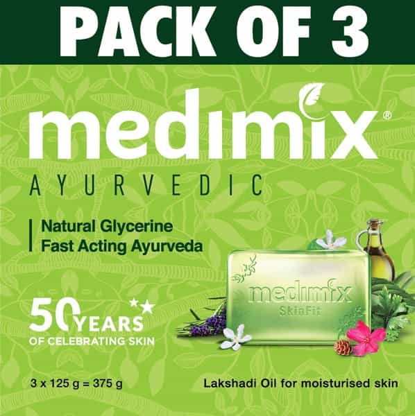 Medimix Ayurvedic Naturalglycerine And Lakshadi Oil Bathing Soap - 3X125g (Super Saver Pack)