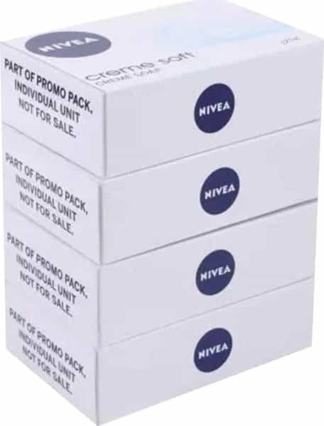 Nivea Cream Soft For Moisturised & Fresh Skin Soap | Pack Of 4X125g - 500G