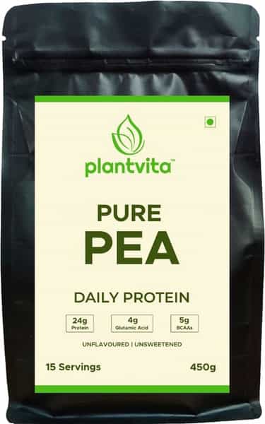 Plantvita Pure Pea Protein Isolate 450G 15 Servings Unflavoured No Added Sugar Preservative-Free