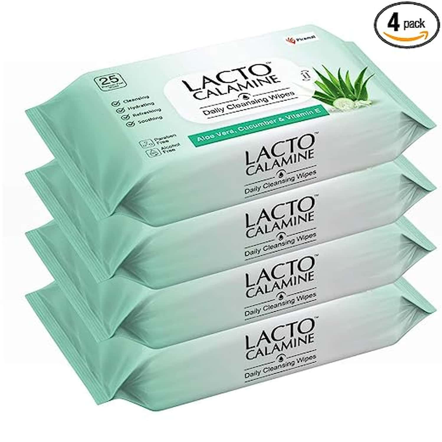 Lacto Calamine Daily Face Cleansing Wipes 125 Count | Pack Of 5