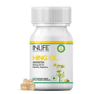 Inlife Hing Oil Capsule Digestion Support Weight Management For Men Women - 60 Vegetarian Capsules