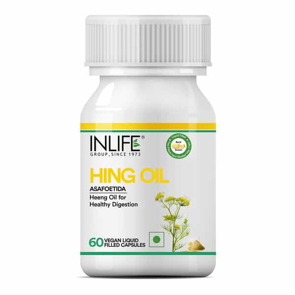 Inlife Hing Oil Capsule Digestion Support Weight Management For Men Women - 60 Vegetarian Capsules