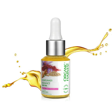 Organic Harvest Kumkumadi Radiance Face Oil: Saffron, Oat Milk & Sandalwood | For Glowing Skin, 30ml