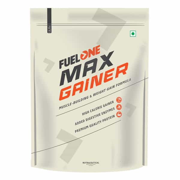Fuel One Max Gainer (Caramel Toffee| 1Kg) | High-Calorie Gainer With Added Digestive Enzymes