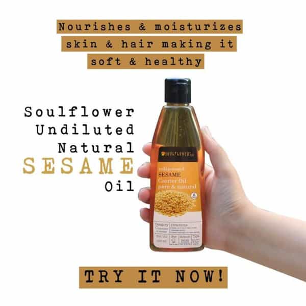 Soulflower Coldpressed Sesame Carrier Oil 225Ml