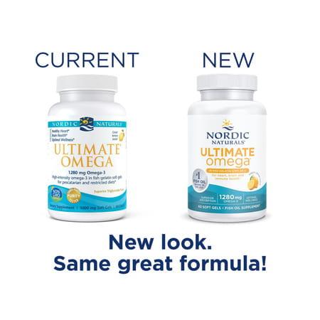 Nordic Naturals Ultimate Omega 3 Fish Oil In Fish Gelatin 1280mg Omega 3 & Epa & Dha 60 Softgel