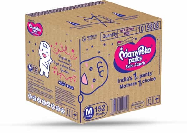 Mamypoko Pants Extra Absorb Diaper - Medium Size Pack Of 152 Diapers