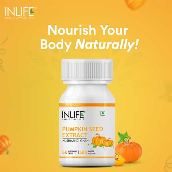 Inlife Pumpkin Seed Extract Supplement 500 Mg - 60 Vegetarian Capsules