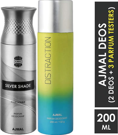 Ajmal Silver Shade For Men And Distraction For Men & Women Each 200ml (Total 400ml)