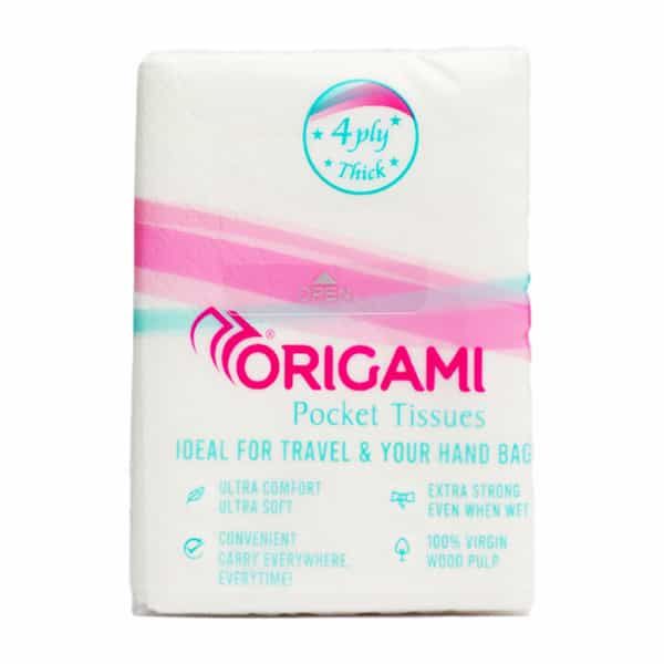 Origami Pocket Tissue 20 Cm X 20 Cm 4 Ply - 84 Pulls (12 In 1)