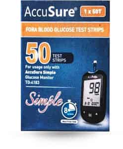 Accusure Simple Blood Glucose | 50 Test Strips