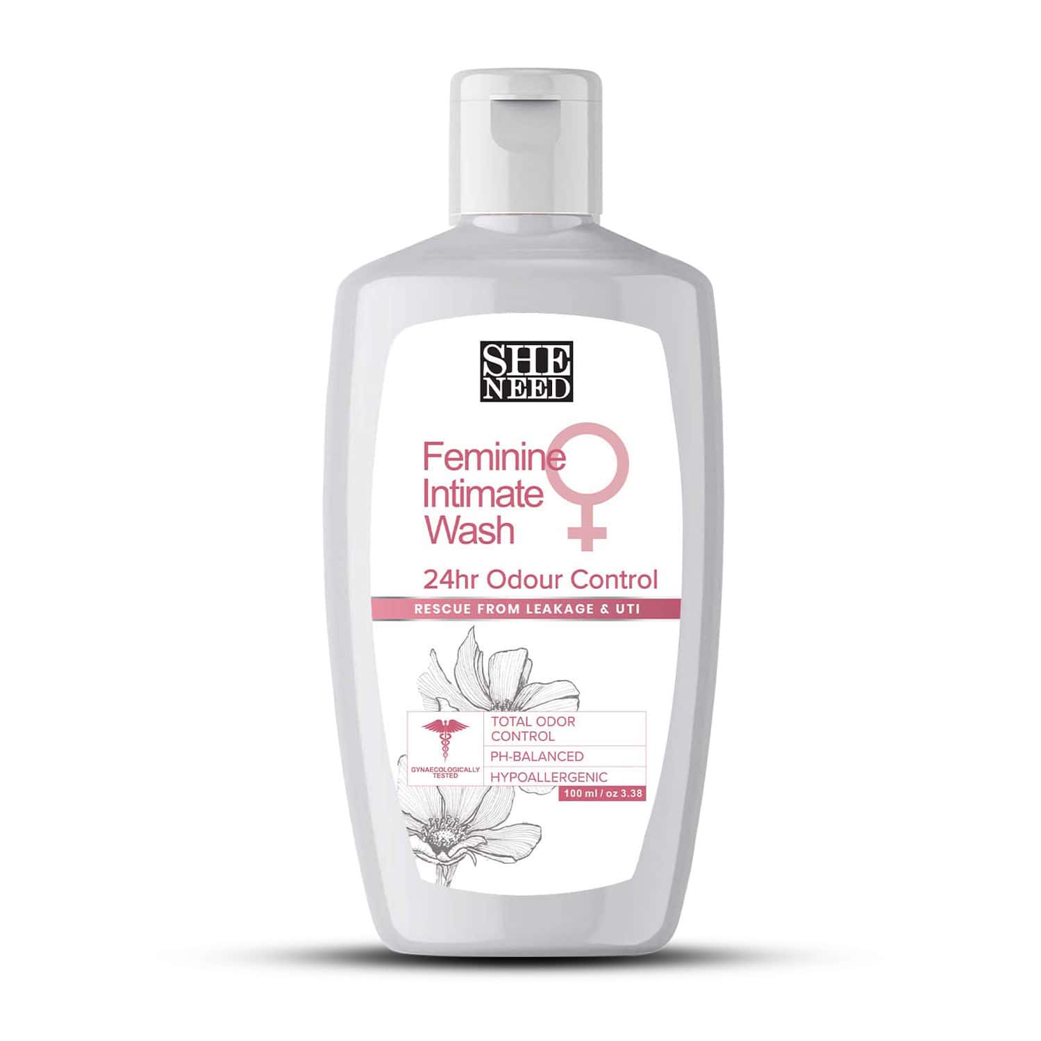 Sheneed 24hr Odor Control Feminine Intimate Wash- Blocks Odour For 24 Hours - 100 Ml