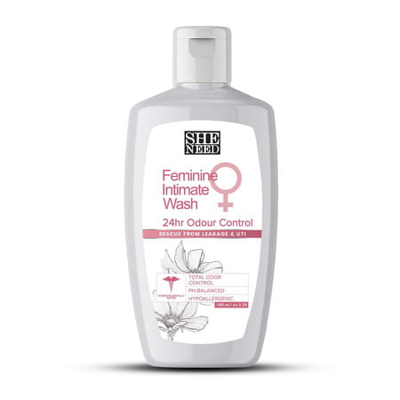 Sheneed 24hr Odor Control Feminine Intimate Wash- Blocks Odour For 24 Hours - 100 Ml