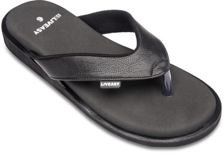 Liveasy Essentials Diabetic & Orthopedic Slippers (Style 2) -Men Black- Size Uk-8