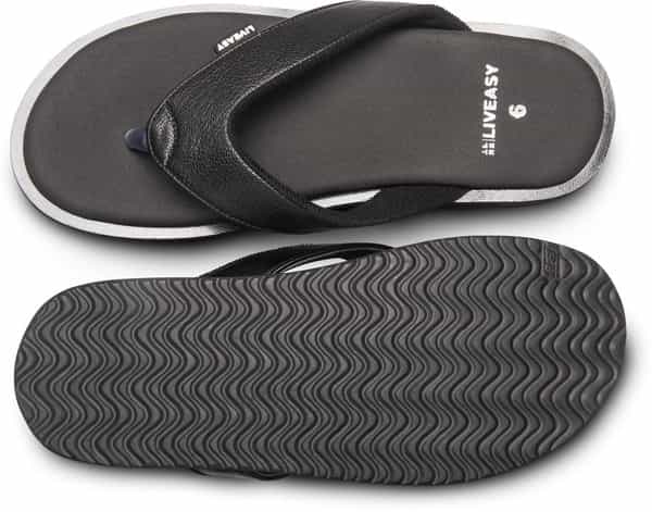 Liveasy Essentials Diabetic & Orthopedic Slippers (Style 2) -Men Black- Size Uk-8