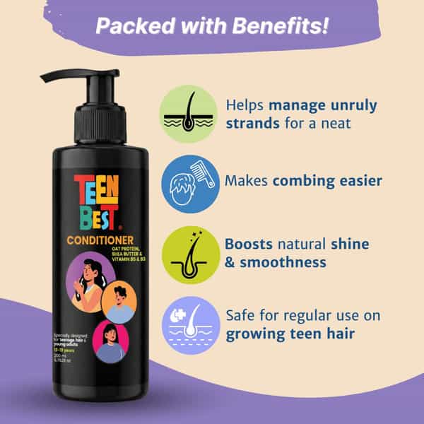 Healthbest Teens Conditioner For Oily & Sweaty Hair - For Boys & Girls 13 - 19 Years - 200Ml