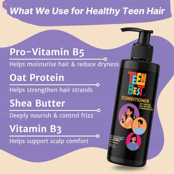 Healthbest Teens Conditioner For Oily & Sweaty Hair - For Boys & Girls 13 - 19 Years - 200Ml