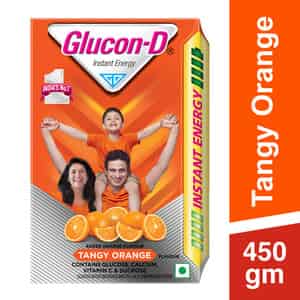 Glucon-d Tangy Orange With 3 Benefits Of Energy | Recovery | And Immunity | 450 G