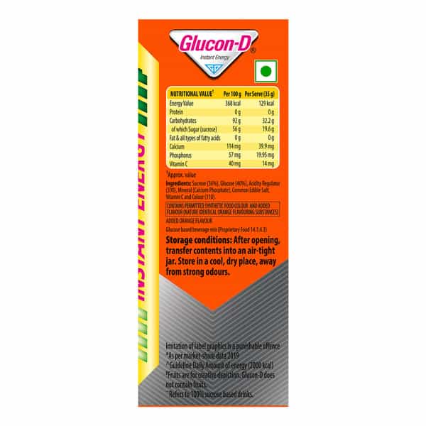 Glucon-D Tangy Orange With 3 Benefits Of Energy | Recovery | And Immunity | 450 G