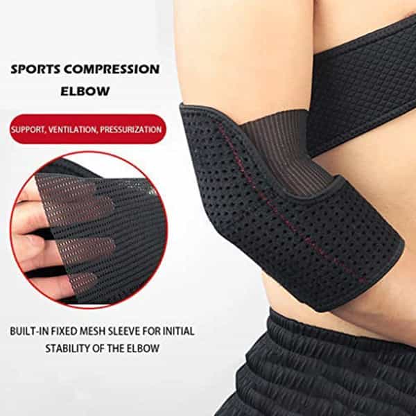 Skudgear Adjustable Elbow Support Brace With Breathable Builtin Fixed Mesh For Pain Relief Free Size