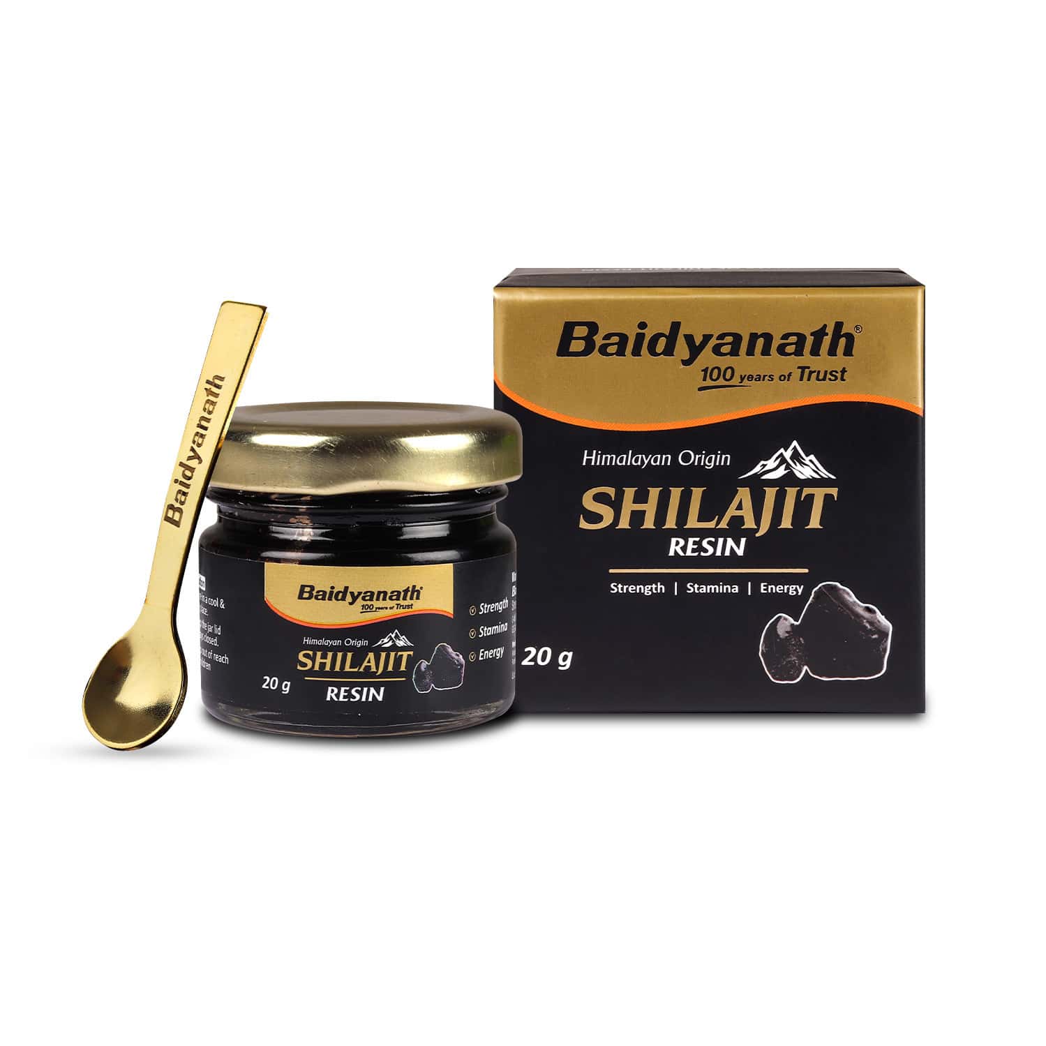 Baidyanath Himalayan Shilajit Resin | Rich In Fulvic Acid | For Strength | Power & Stamina - 20g
