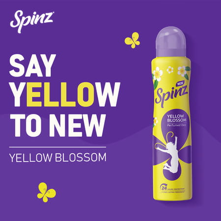 New Spinz Yellow Blossom Perfumed Deo For Women | Long Lasting Freshness | 200ml