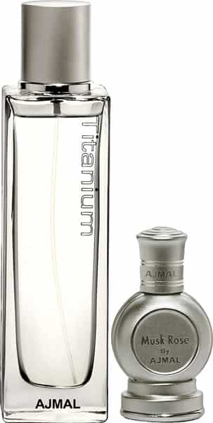 Ajmal Titanium Edp Citrus Perfume & Musk Rose Concentrated Combo Pack