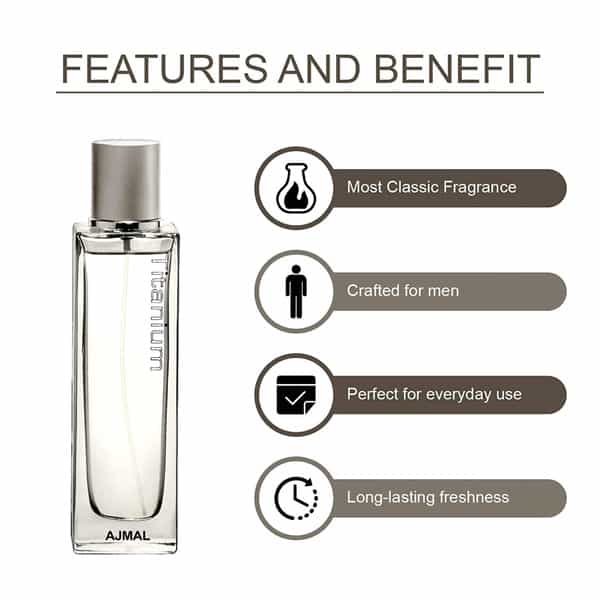 Ajmal Titanium Edp Citrus Perfume & Musk Rose Concentrated Combo Pack