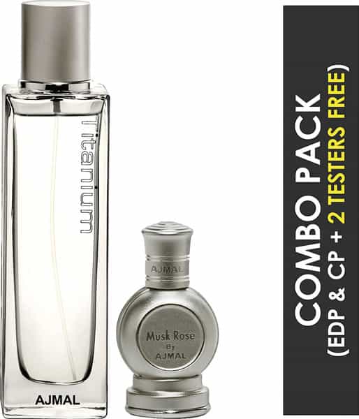 Ajmal Titanium Edp Citrus Perfume & Musk Rose Concentrated Combo Pack