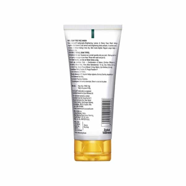 Everyuth Naturals Brightening Lemon & Cherry Face Wash Tube Of 165 G