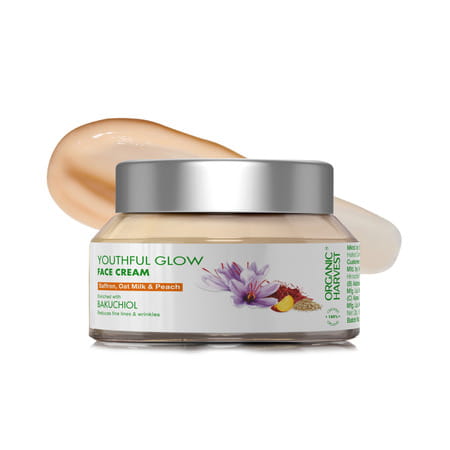 Organic Harvest Youthful Glow Face Cream: Saffron, Oat Milk & Peach |Pigmentation Removal Cream, 50g