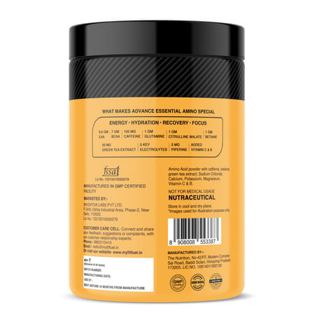 Myfitfuel Anytime Eaa Energy (400g, Bubble Gum) (Essential Amino Acid) Hydration, Repair & Recovery