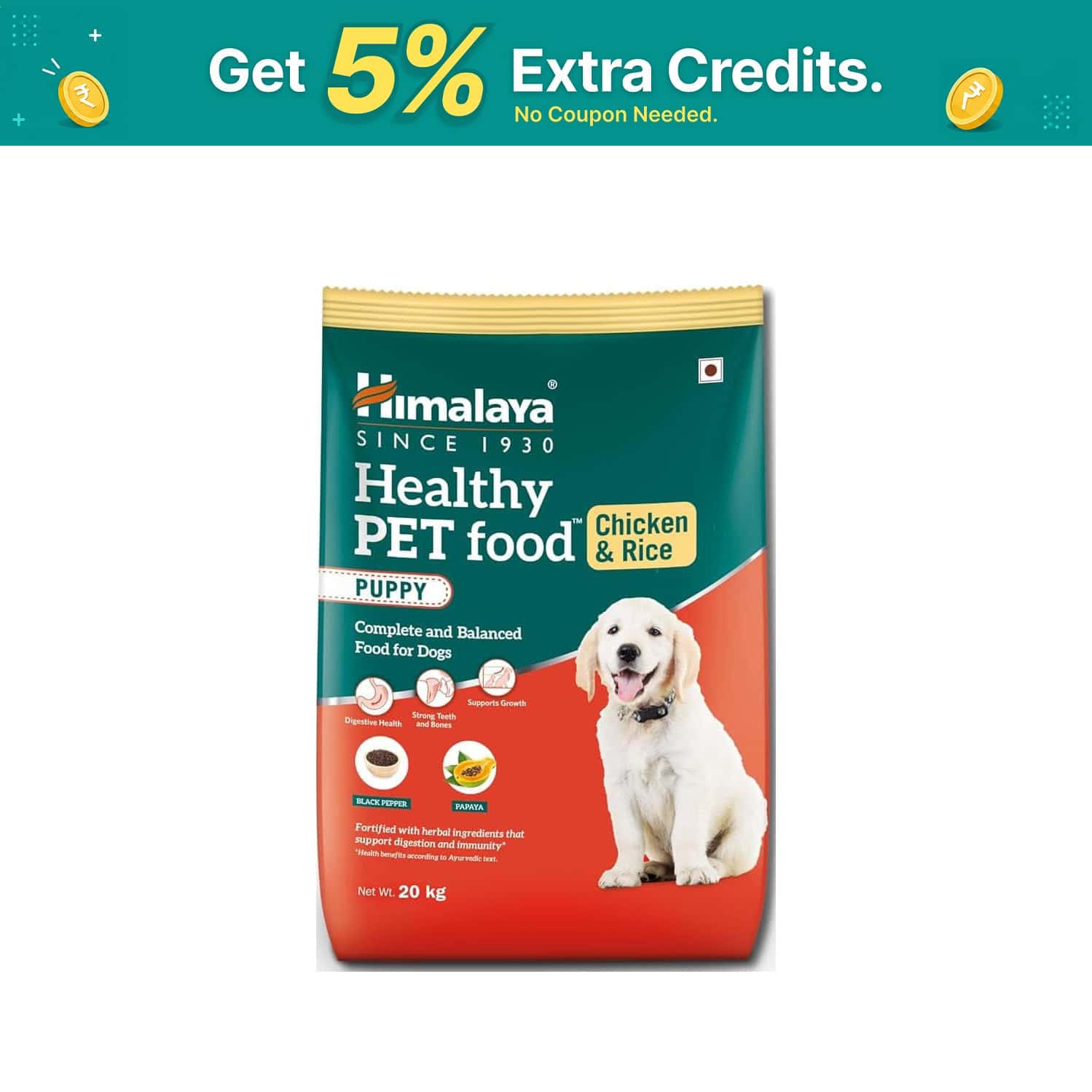 Himalaya Chicken & Rice Healthy Pet Puppy Dog Dry Food /20kg