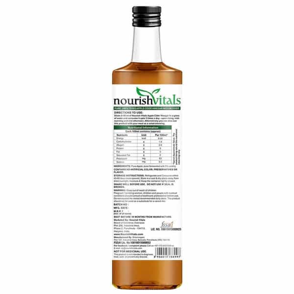 Nourishvitals Apple Cider Vinegar With Mother Vinegar - 500 Ml