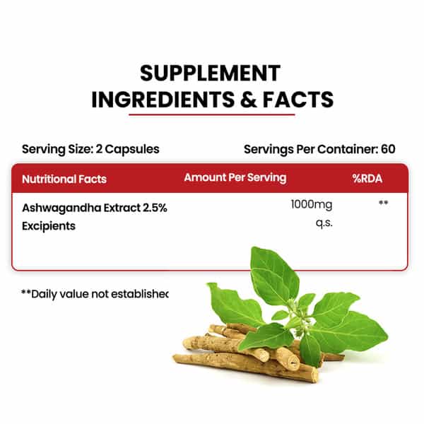 Vlado's Himalayan Organics Ashwagandha 1000Mg Supplement (120 Capsules)