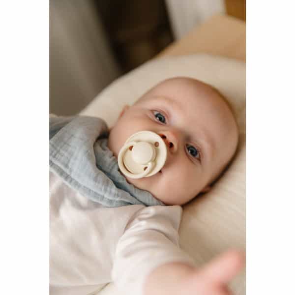 Bibs De Lux 2 Pack Silicone Onesize Ivory/Sage - 0-3 Years