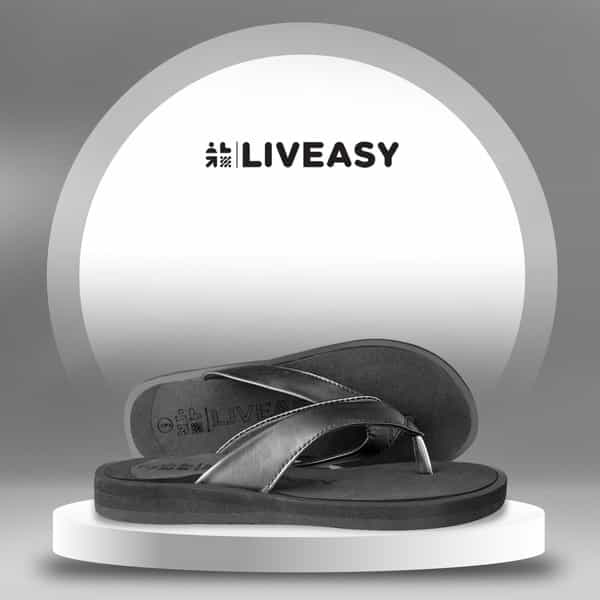 Liveasy Essentials Women's Diabetic & Orthopedic Slippers - Black - Size Uk 6 / Us 9