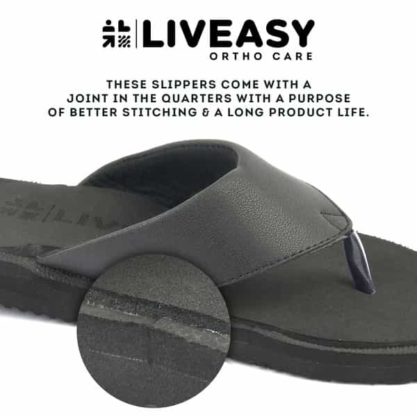 Liveasy Essentials Women's Diabetic & Orthopedic Slippers - Black - Size Uk 6 / Us 9