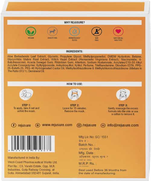 Rejusure Eye Brightening Serum Mask Reduces Fine Lines 1 Mask (Pack Of 2)