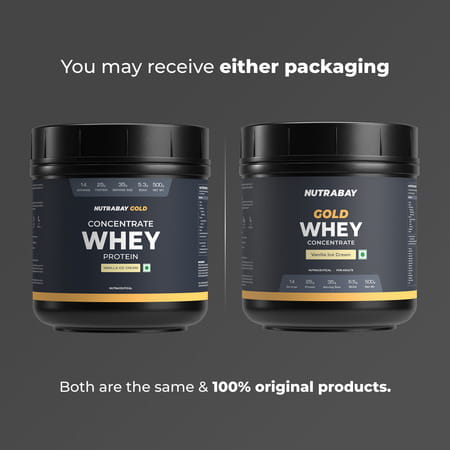 Nutrabay Gold 100% Whey Protein Concentrate Vanilla Ice Cream - 500g