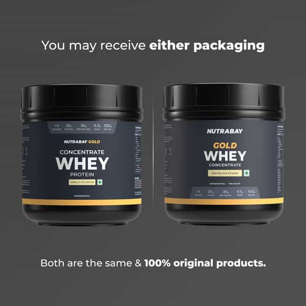 Nutrabay Gold 100% Whey Protein Concentrate Vanilla Ice Cream - 500G