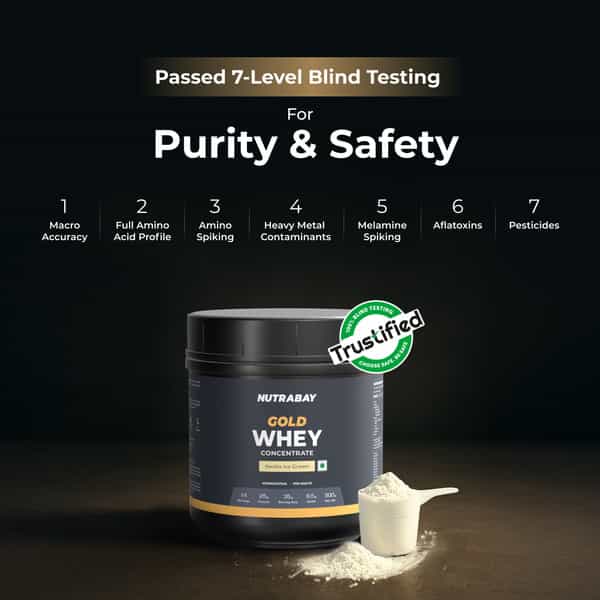 Nutrabay Gold 100% Whey Protein Concentrate Vanilla Ice Cream - 500G