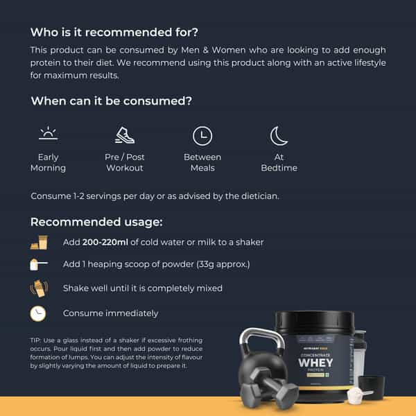Nutrabay Gold 100% Whey Protein Concentrate Vanilla Ice Cream - 500G