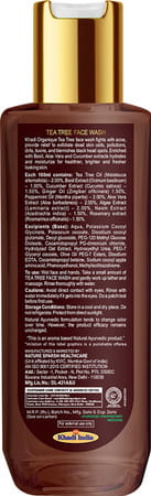 Khadi Organique Tea Tree Face Wash Removes Tan Anti Acne Exfoliating Dead Skin Cells 100ml