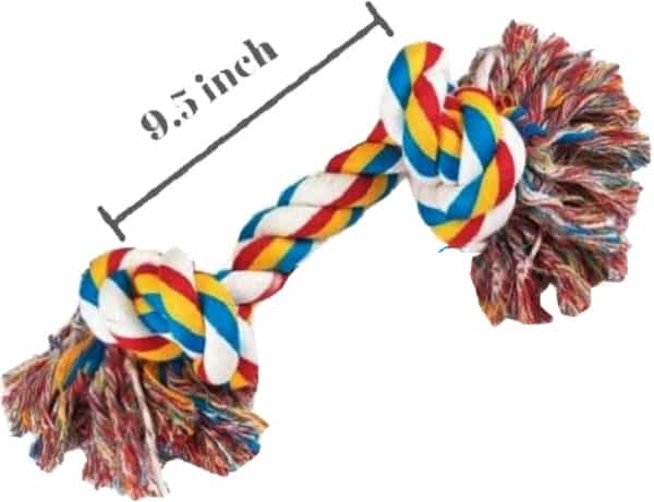 Pawcloud Cotton Rope Dog Toy Medium - 9.5 Inch Interactive Teething & Chewing Dog Multicolor Toy