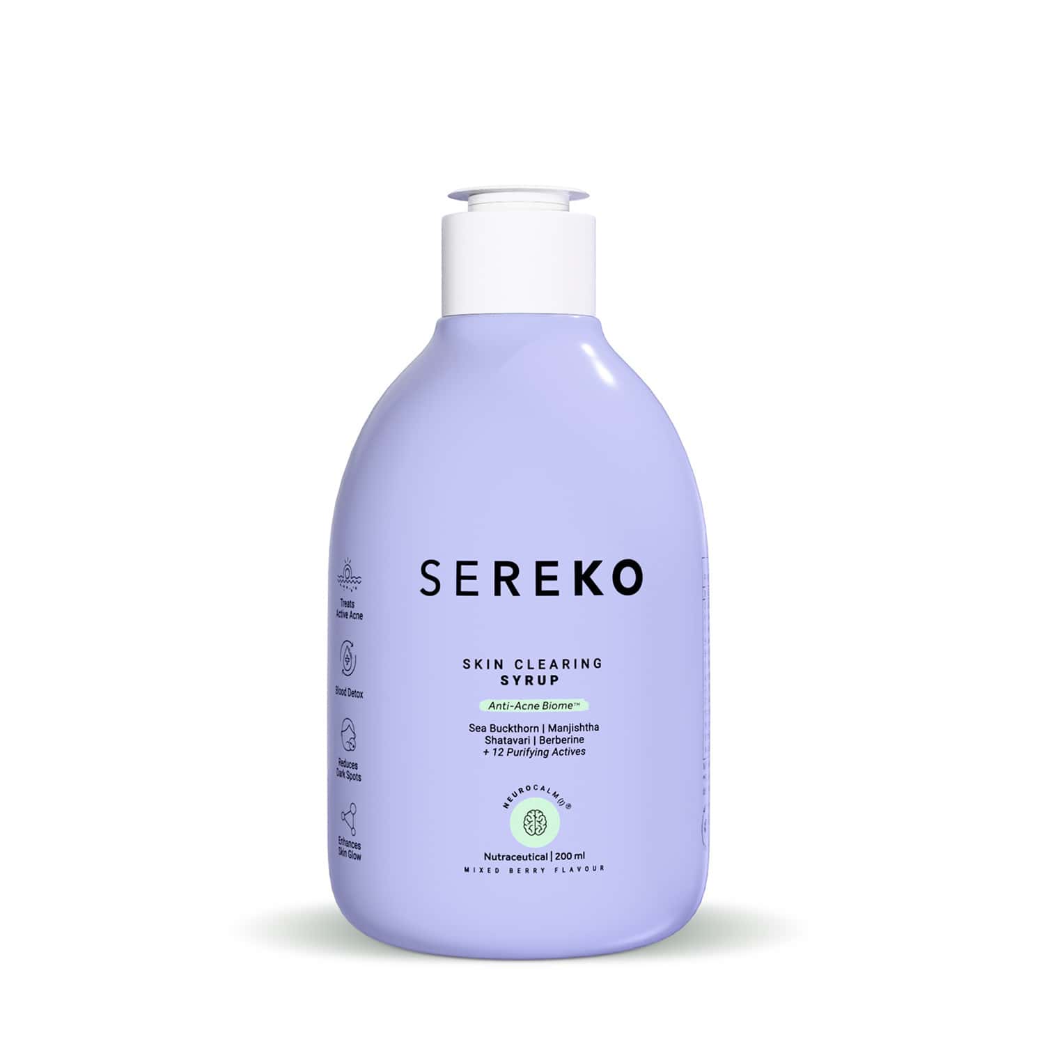 Sereko Skin Clearing Syrup Mixed Berry Flavour Blood Purifier For Acne & Pimple Control 200 Ml