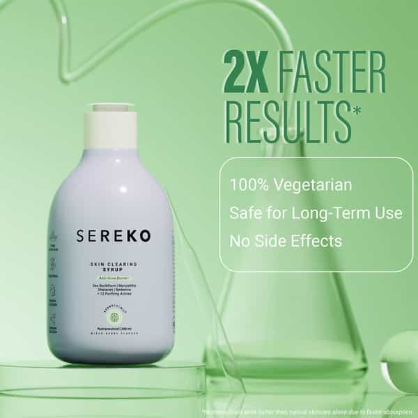 Sereko Skin Clearing Syrup Mixed Berry Flavour Blood Purifier For Acne & Pimple Control 200 Ml