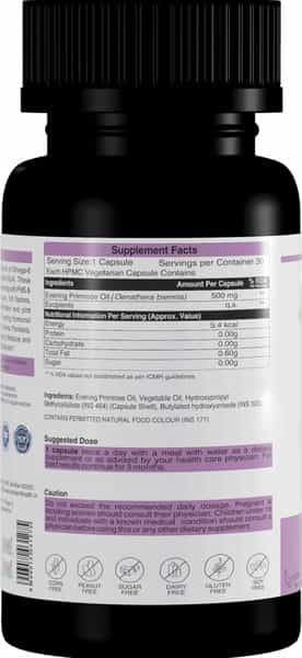 Herbs & Health - Evening Primrose Oil 500 Mg Capsules For Healthy Skin 30 Liquid Filled Capsules