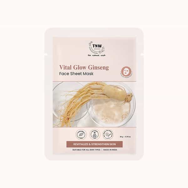 Tnw The Natural Wash Ginseng Face Sheet Mask | Revitalizing For Dry Skin 20 Gm