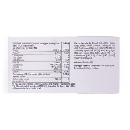 Ginkocer 120mg Strip Of 10 Tablets